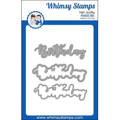 Whimsy Stamps Denise Lynn And Deb Davis Die - Birthday Word And Shadow